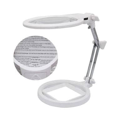 Taitettava pöytätyyppinen LED-suurennuslasi 130mm 2.5X 5X suurennuslasi