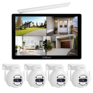 SRIHOME NVS010 1-4 Langaton kosketusnäytön 5MP HD-valvontakamera NVR-videotallennin