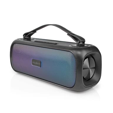 Nedis Bluetooth® Party Boombox | 4.5 tuntia | 2.0 | 45 W | Median toisto: AUX / USB | IPX5 | Linkitettävä | Kantokahva | Juhlavalot | Musta