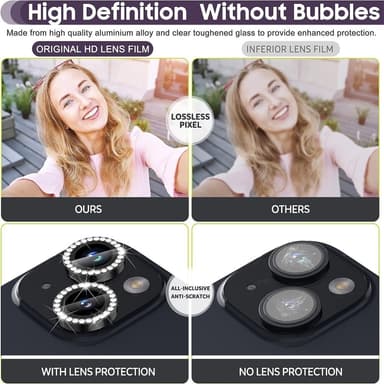 iPhone 15 / 15 Plus Ring Circle Lens -elokuvasetti Glitter