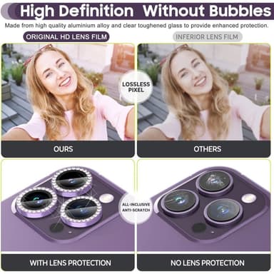 iPhone 15 Pro / 15 Pro Max Ring Circle Lens -elokuvasetti Glitter