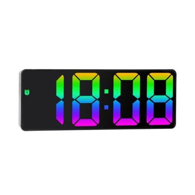 LED-kello Elektroninen digitaalinen herätyskello Värikäs työpöytäkello 12/24H näyttö