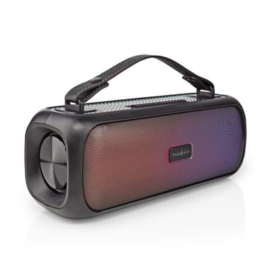 Nedis Bluetooth® Party Boombox | 4.5 tuntia | 2.0 | 45 W | Median toisto: AUX / USB | IPX5 | Linkitettävä | Kantokahva | Juhlavalot | Musta