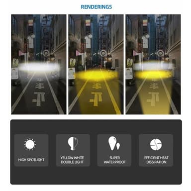 Vedenpitävä moottoripyörän LED-ajovalo Super Bright Sumuvalo