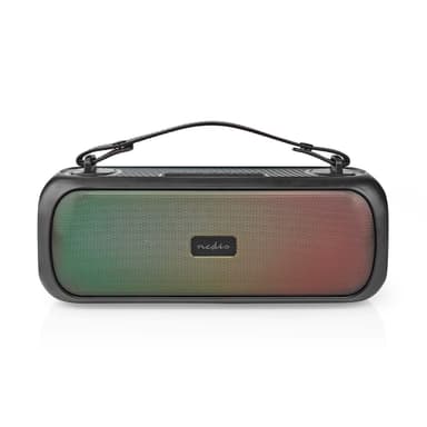 Nedis Bluetooth® Party Boombox | 4.5 tuntia | 2.0 | 45 W | Median toisto: AUX / USB | IPX5 | Linkitettävä | Kantokahva | Juhlavalot | Musta