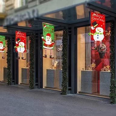 Hyvää joulua Flag Xmas Hanging Banner Door Decor - Lumiukko