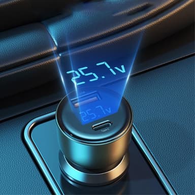 ROCK H16 72W erittäin nopea autolaturi Pikalataussovitin USB-C+USB