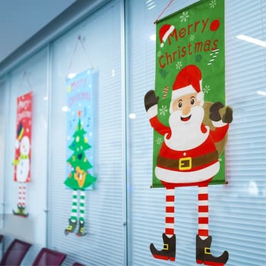 Hyvää joulua Flag Xmas Hanging Banner Door Decor - Lumiukko
