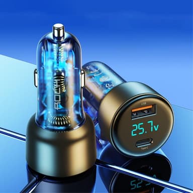ROCK H16 72W erittäin nopea autolaturi Pikalataussovitin USB-C+USB