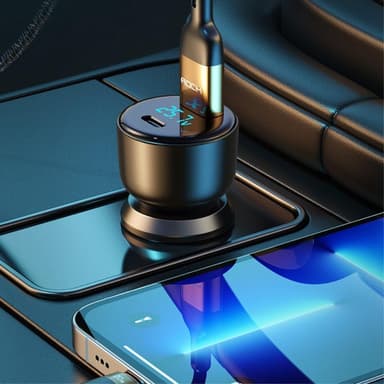 ROCK H16 72W erittäin nopea autolaturi Pikalataussovitin USB-C+USB