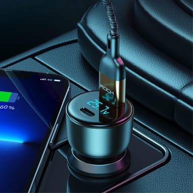 ROCK H16 72W erittäin nopea autolaturi Pikalataussovitin USB-C+USB