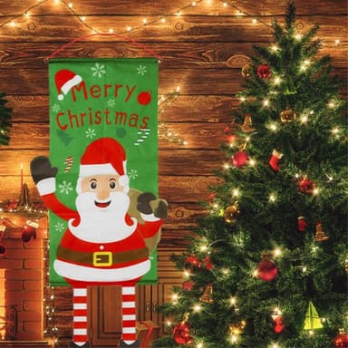 Hyvää joulua Flag Xmas Hanging Banner Door Decor - Lumiukko