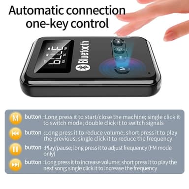 2-in-1 Bluetooth 5.0 -vastaanotin lähetin RCA 3,5 mm AUX FM-sovitin