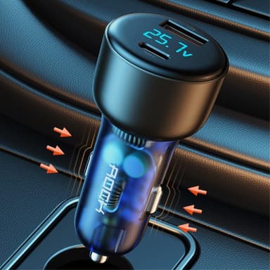 ROCK H16 72W erittäin nopea autolaturi Pikalataussovitin USB-C+USB
