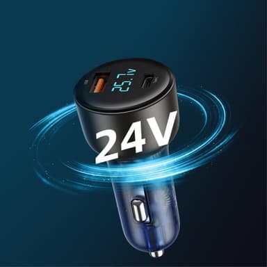 ROCK H16 72W erittäin nopea autolaturi Pikalataussovitin USB-C+USB