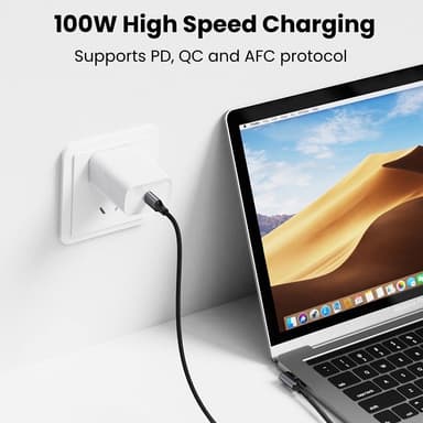 UGREEN 2m 100W pikalatausjohto kaapeli USB-C datakaapeli vääntynyt
