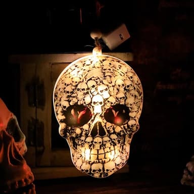 Halloween-riippuva LED-valokallon juhlasisustus - pääkallot