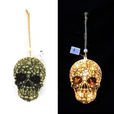 Halloween-riippuva LED-valokallon juhlasisustus - pääkallot