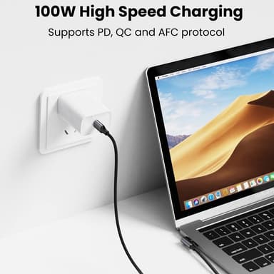 UGREEN 1m 100W pikalatausjohto kaapeli USB-C datakaapeli vääntynyt