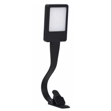 Ladattava lukuvalo lukulamppu Clip On LED-kirjavalo - musta