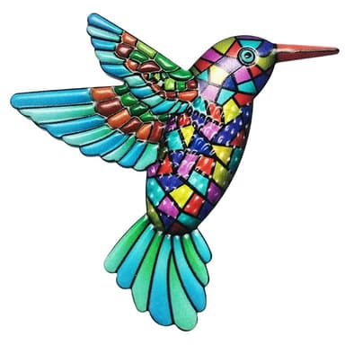 Lintu Hummingbird seinätarra Puutarhakoriste 12x13,5 cm - Sininen