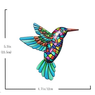Lintu Hummingbird seinätarra Puutarhakoriste 12x13,5 cm - Sininen