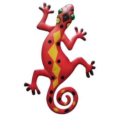 Gecko Lizard -seinätarra puutarhakoriste 13x22cm - PUNAINEN