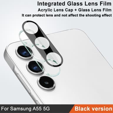 IMAK Samsung Galaxy A55 -kameran linssisuojalle karkaistu lasilinssikalvo