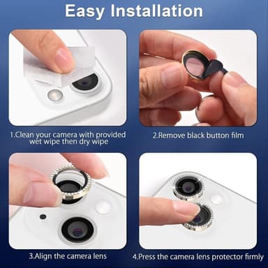iPhone 15 / 15 Plus Ring Circle Lens -elokuvasetti Glitter