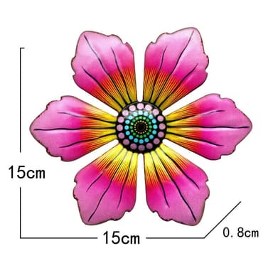Kukka metallinen seinäkoristelu Puutarhakoriste 15x15x0,8cm - PUNAINEN