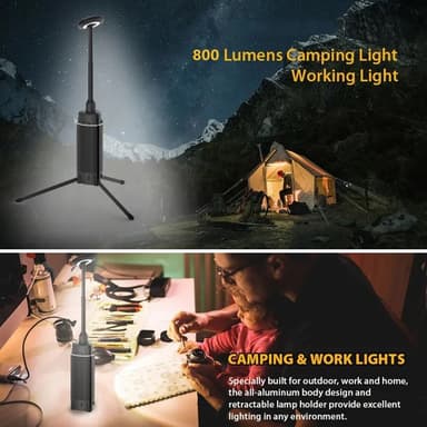 Kolmijalka Teleskooppilamppu Ladattava ulkoteltta