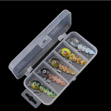 5 todenmukaista kalastusuistia Crankbait säilytyslaatikolla