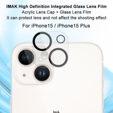 IMAK iPhone 15 / 15 Plus -puhelimelle Integroitu Kameran Linssikalvo