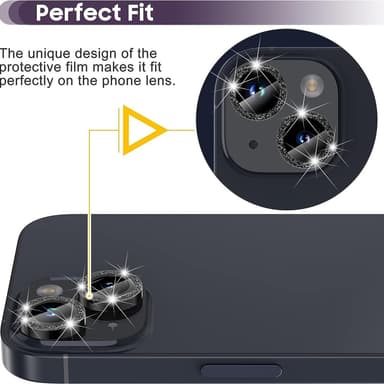 iPhone 15 / 15 Plus Ring Circle Lens -elokuvasetti Glitter