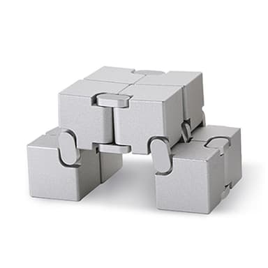 Fidget Spinner Infinite Cube Metal Stress Relief Flip Block - Musta