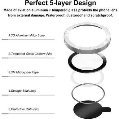 iPhone 15 Pro / 15 Pro Max Ring Circle Lens -elokuvasetti Glitter