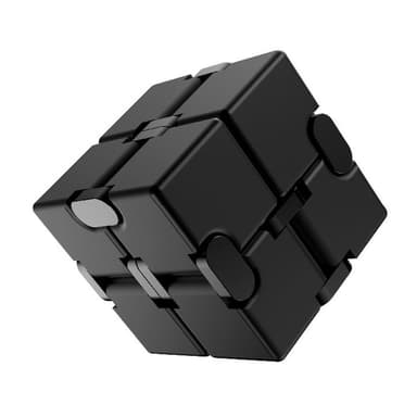 Fidget Spinner Infinite Cube Metal Stress Relief Flip Block - Musta