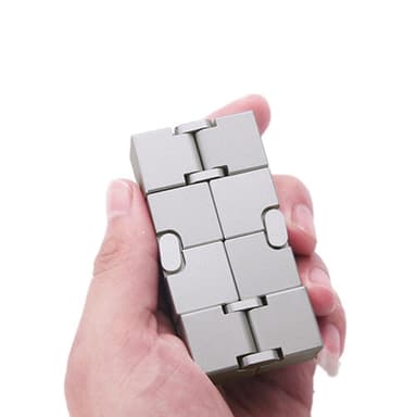 Fidget Spinner Infinite Cube Metal Stress Relief Flip Block - Musta