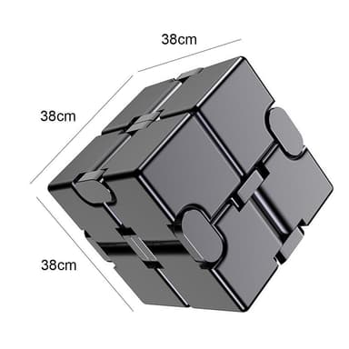 Fidget Spinner Infinite Cube Metal Stress Relief Flip Block - Musta