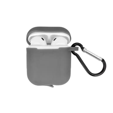 Airpods Suojakotelo koukulla, harmaa