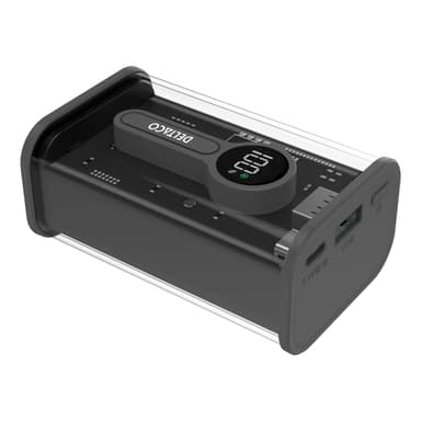 Deltaco Transparent virtapankki pikalatauksella 10 000 mAh