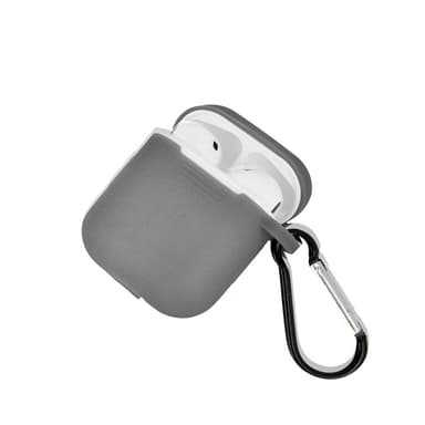 Airpods Suojakotelo koukulla, harmaa