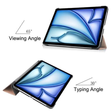 iPad Air 13 (2024) Kotelo Auto Herää / Nuku Kolminkertainen Taittojalusta Tabletin Suoja - RoseGold