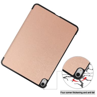 iPad Air 13 (2024) Kotelo Auto Herää / Nuku Kolminkertainen Taittojalusta Tabletin Suoja - RoseGold