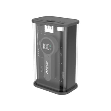 Deltaco Transparent virtapankki pikalatauksella 10 000 mAh