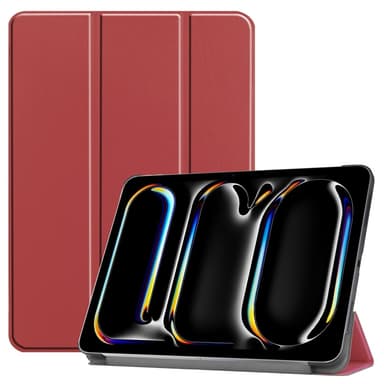 iPad Pro 11 (2024) Kotelo Auto Herää / Nuku Kolminkertainen Taittojalusta Tabletin Suoja - Viininpunainen