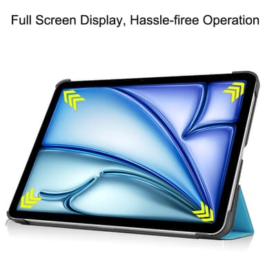 iPad Air 11 (2024) Kotelo Auto Herää / Nuku Kolminkertainen Taittojalusta Tabletin Suoja - Vaaleansininen