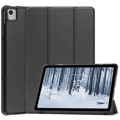 Nokia T21 Tri-fold Stand Wake/Sleep Cover Tablet-kotelo - Musta