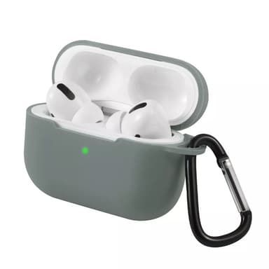 Silikonikuori koukulla Airpods Prolle, harmaa