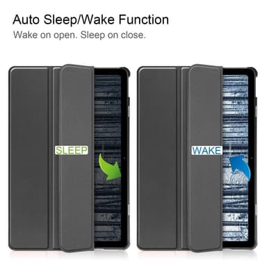 Nokia T21 Tri-fold Stand Wake/Sleep Cover Tablet-kotelo - Musta